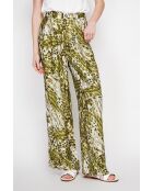 Pantalon en lin mélangé Aria kaki