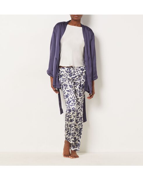 Pijama Tyssem azul medianoche y blanco de tres piezas