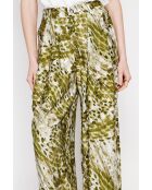 Pantalon en lin mélangé Aria kaki