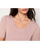 Paars T-shirt met kant en warm me up