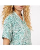 Atipa shirt met groen-wit bladpatroon