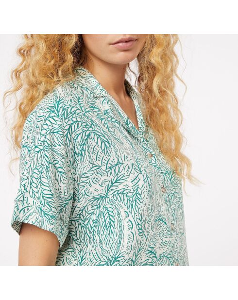 Atipa shirt met groen-wit bladpatroon