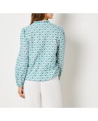 Camisa bordada Mireilla con estampado de fondo blanco