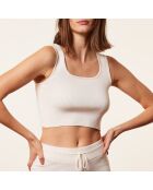 Camiseta sin mangas Aleena ecru