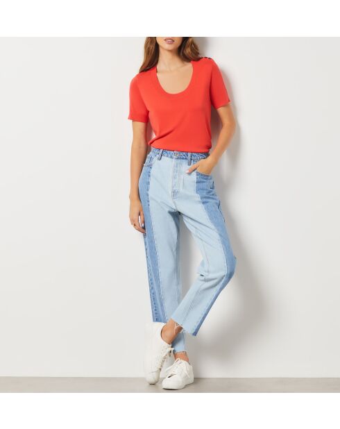 Chichi blauwe broek met patch