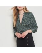 Blauwgroen overhemd met print van Molya