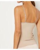 Canotta Warm Me Up in pizzo color sabbia