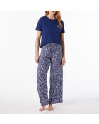 Marineblaues Seiden-T-Shirt