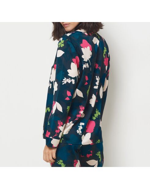 Blätterblaues bedrucktes Hemd