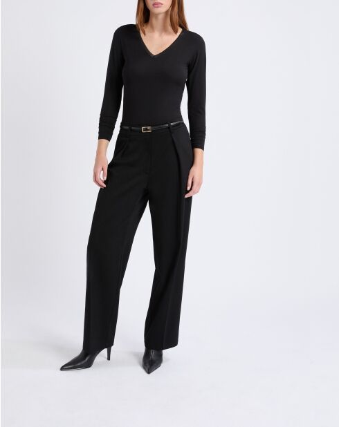 Warm Me Up Schwarzes Spitzen-T-Shirt