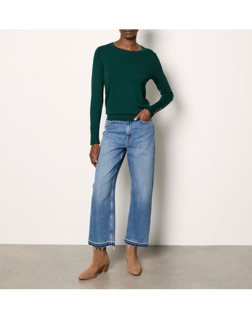 Grüner runder Pullover in Tanne