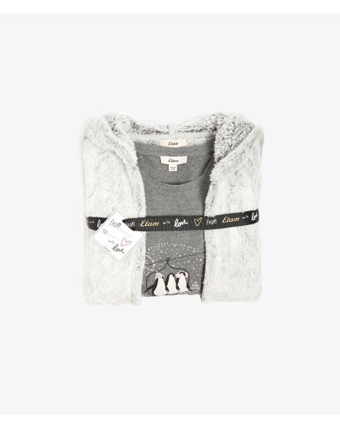 Pyjama trois pièces Oriel gris