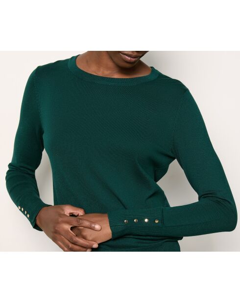 Grüner runder Pullover in Tanne