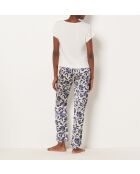 Pigiama a tre pezzi blu notte e bianco Tyssem