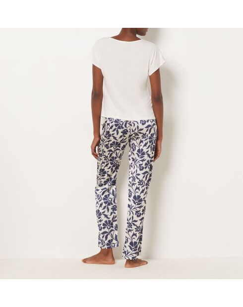 Pijama Tyssem azul medianoche y blanco de tres piezas