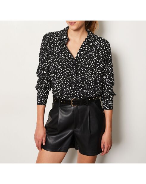 Zwart overhemd met print Novila