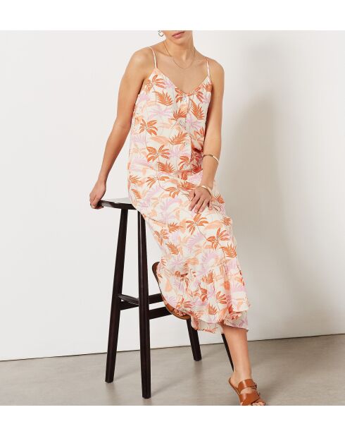 Felixa bedrucktes Kleid mit weißem Hintergrund