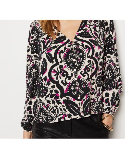 Noco shirt bedrukt blauwgroen