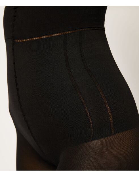 30D zwarte panty met hoge taille