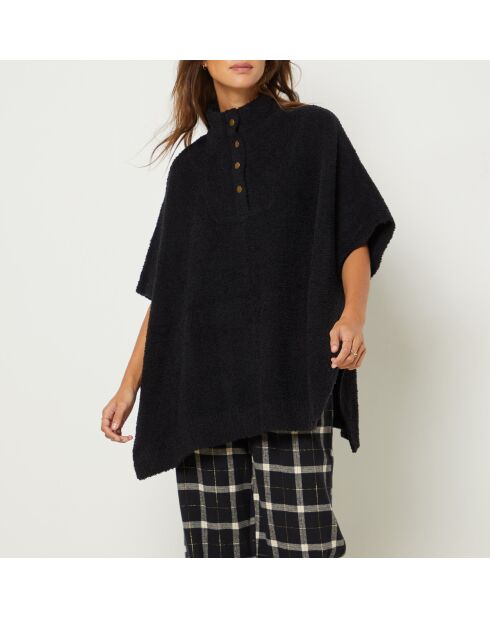 Zwarte poncho Dijan