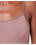 Warm Me Up Top mit Spitze taupe