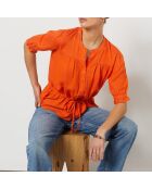 Orangefarbenes Fendohemd