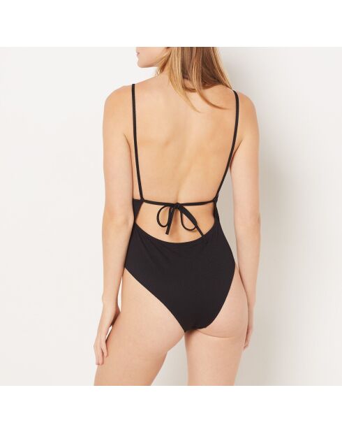 Idílico bañador negro de 1 pieza sin marco y sin concha