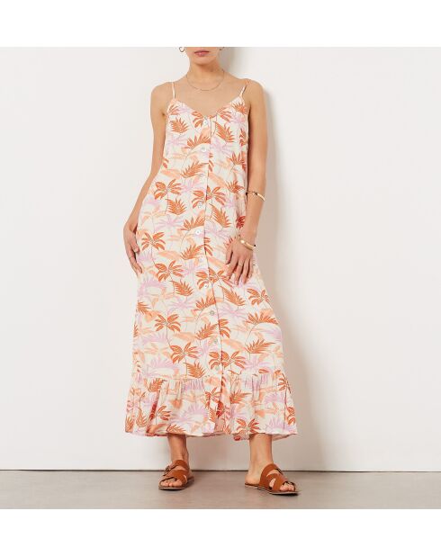 Felixa bedrucktes Kleid mit weißem Hintergrund