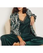 Bloemrijke groene dennennegligé