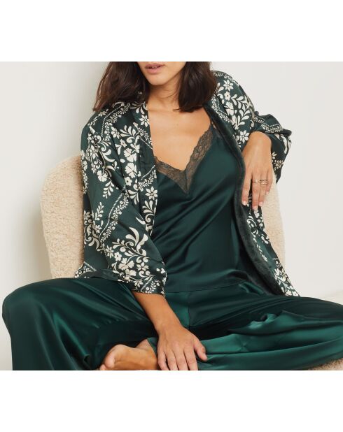 Bloemrijke groene dennennegligé