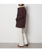 Manteau olive carreaux violet