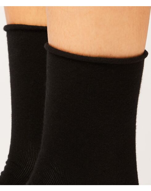 Calzini midi in cotone nero 2PP