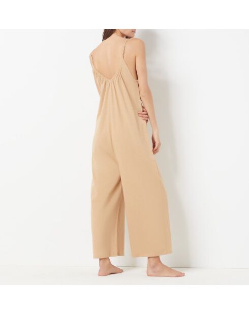 Beige jumpsuit uit één stuk Kaya