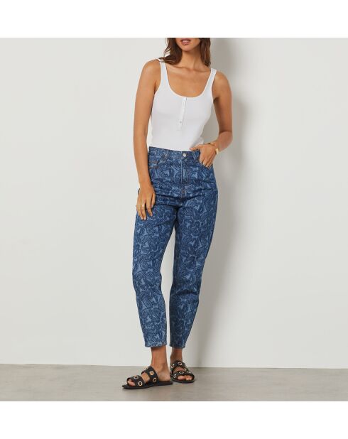 Blauwgroene Momi-broek met print