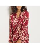 Camisa floral granate burdeos