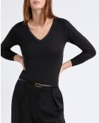 Warm Me Up Schwarzes Spitzen-T-Shirt