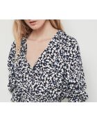 Meby schwarz-weißes bedrucktes Kleid