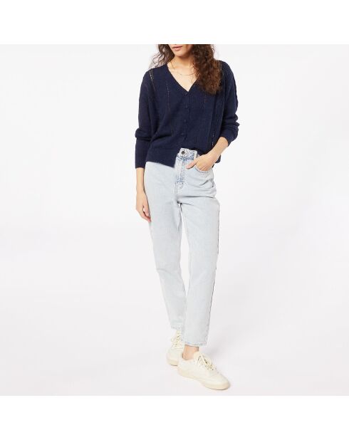 Anouck marineblaue V-Strickjacke