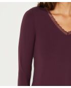 Warm Me Up Lace T-shirt bordeaux granaat