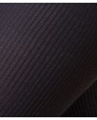 Erynn Grey Gerippte schwarze Strumpfhose