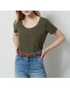 Delfa khakifarbenes olivgrünes T-Shirt