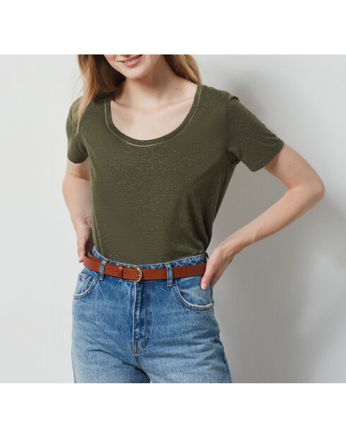 Delfa khakifarbenes olivgrünes T-Shirt