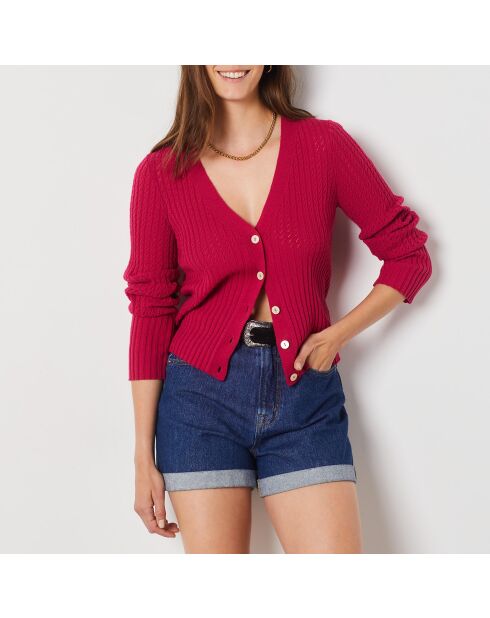 Marisa dunkelrote Strickjacke