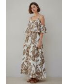 Robe en lin mélangé Nathie camel