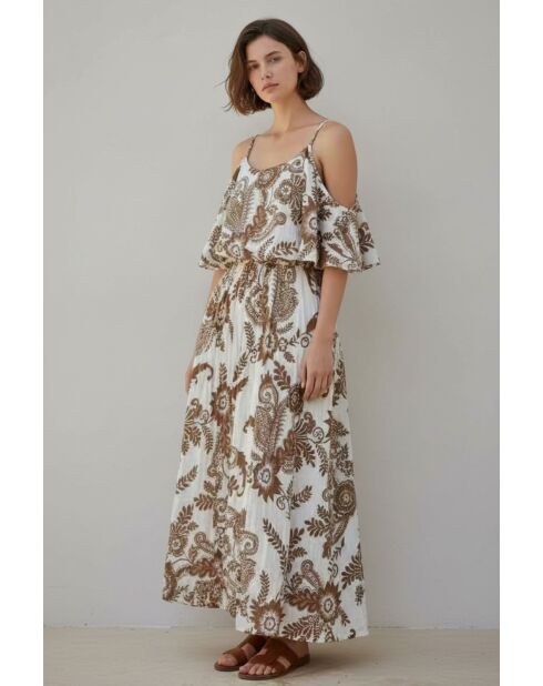 Robe en lin mélangé Nathie camel