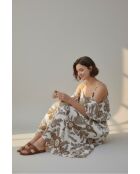 Robe en lin mélangé Nathie camel