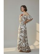 Robe en lin mélangé Nathie camel