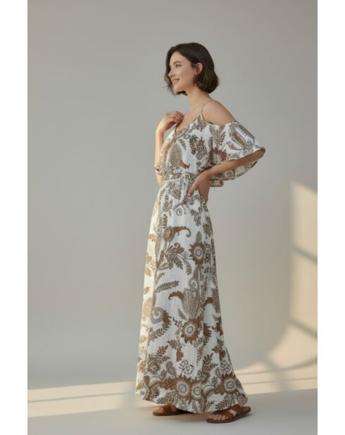 Robe en lin mélangé Nathie camel