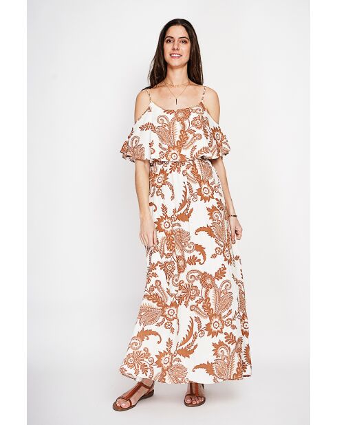 Robe en lin mélangé Nathie camel