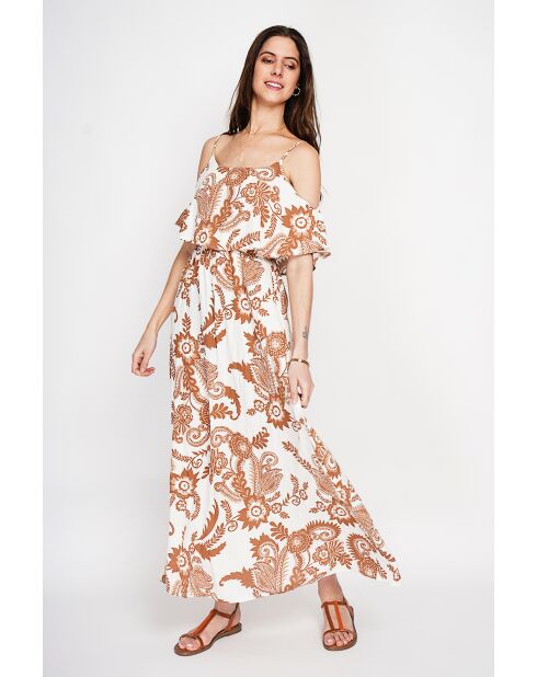 Robe en lin mélangé Nathie camel